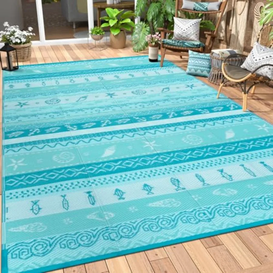 Outdoor Plastic Straw Rug for Patio, RV, Camping, Beach, Deck, Backyard, Balcony Reversible, Waterproof, Blue/Multi Color, 9'x1
Outdoor Plastic Straw Rug for Patio, RV, Camping, Beach, Deck, Backyard, Balcony Reversible, Waterproof, Blue/Multi Color, 9'x1