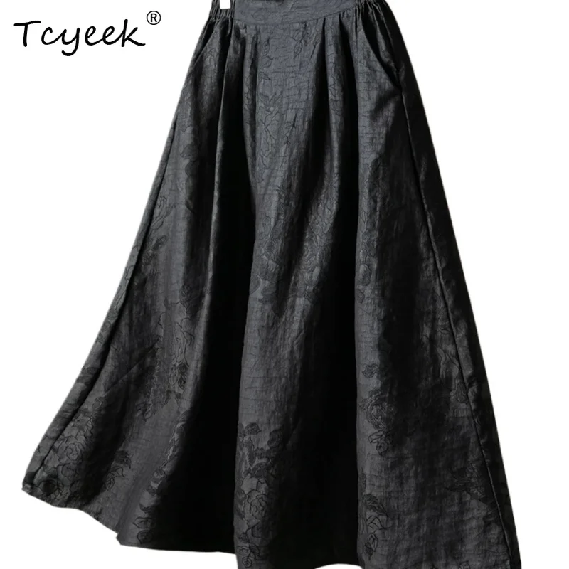 Tcyeek 100% Real Silk Womens Skirts Elegant Skirt for Woman Summer Clothes Party Skirt Loose Fit Gambiered Guangdong Gauze 2026
Tcyeek 100% Real Silk Womens Skirts Elegant Skirt for Woman Summer Clothes Party Skirt Loose Fit Gambiered Guangdong Gauze 2026