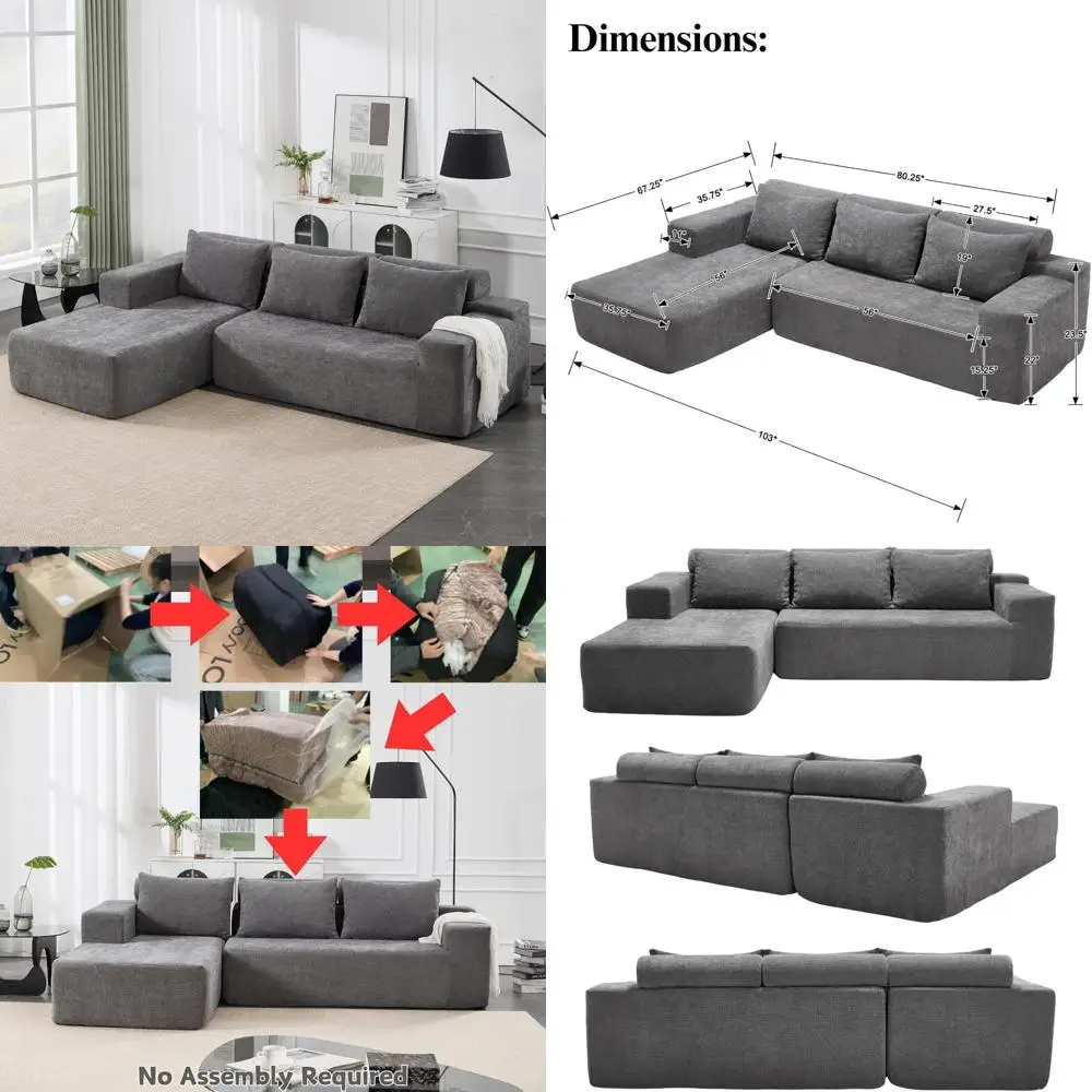 Современный 3-местный L-образный диван из синели, удобный глянцевый диван-облако с левым шезлонгом
Современный 3-местный L-образный диван из синели, удобный глянцевый диван-облако с левым шезлонгом