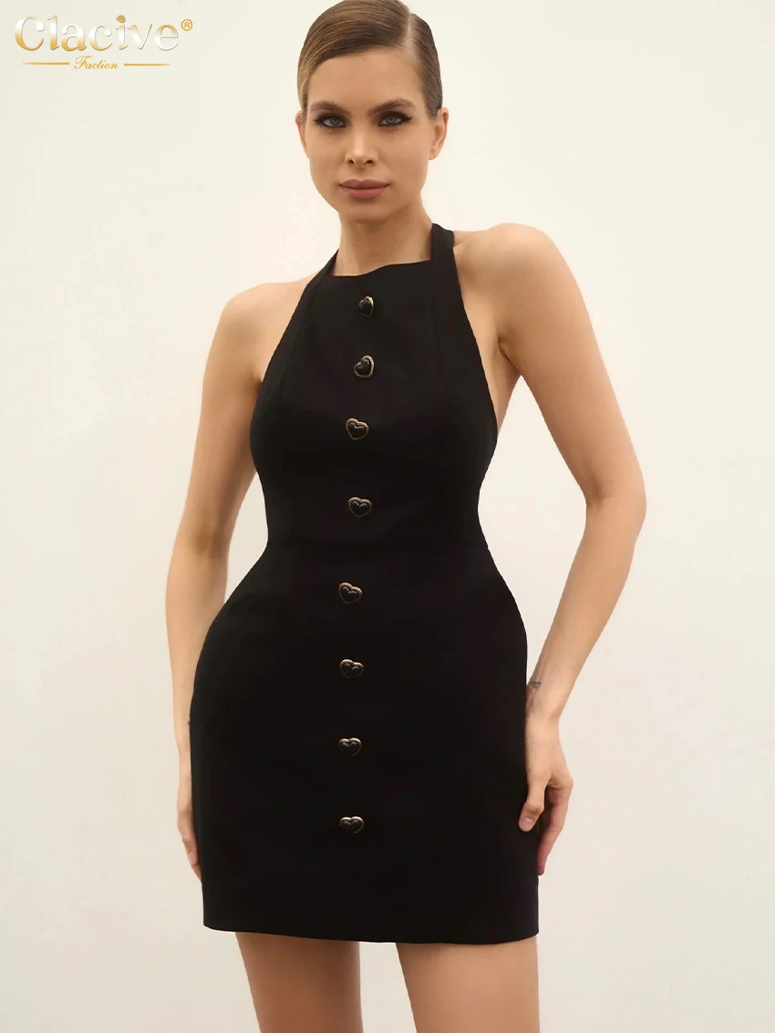 Clacive Summer Slim Black Linen Women Dress 2024 Bodycon Halter Sleeveless Mini Dresses Elegant Backless High Waist Female Dress
Clacive Summer Slim Black Linen Women Dress 2024 Bodycon Halter Sleeveless Mini Dresses Elegant Backless High Waist Female Dress