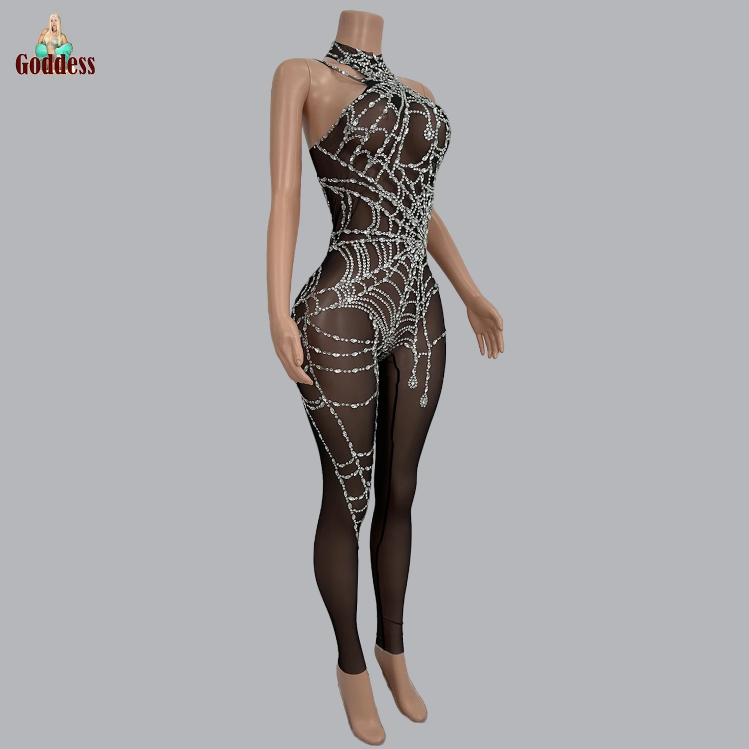 Trendy Sparkly Rhinestones Sheer Mesh Jumpsuit Nightclub Sexy Fancy Tight Fitting Jumpsuit Party Bar Showgirl Hot Dance Costume
Trendy Sparkly Rhinestones Sheer Mesh Jumpsuit Nightclub Sexy Fancy Tight Fitting Jumpsuit Party Bar Showgirl Hot Dance Costume
