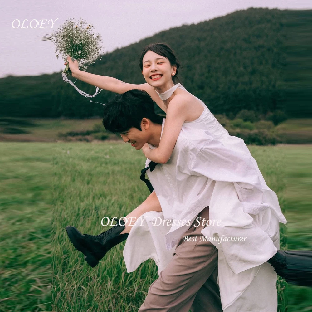 OLOEY Simple A-line Strapless Korea Wedding Dress Photoshoot Floor-Length Long Bridal Gown White Garden Wedding Robe 웨딩드레스
OLOEY Simple A-line Strapless Korea Wedding Dress Photoshoot Floor-Length Long Bridal Gown White Garden Wedding Robe 웨딩드레스