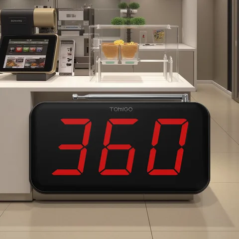 Wireless 3-Digits Cafe Buzzer Guest Call Button Customer Service Waiter Table Calling System for Restaurant