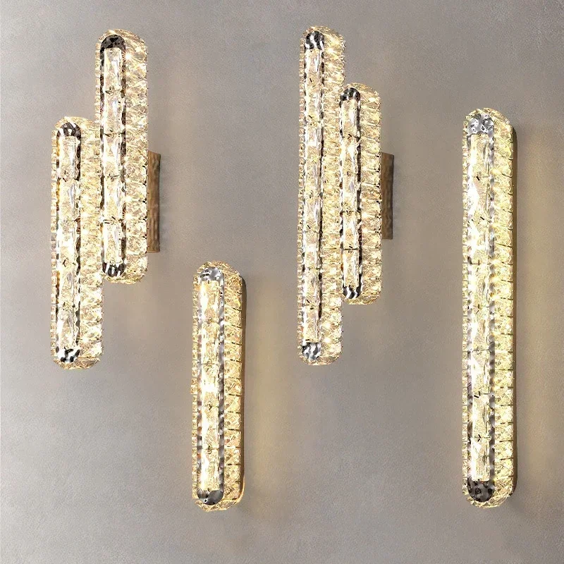 Modern Crystal LED Wall Lamp Surface Installation Bedroom Hallway Living Room Dining Room Background Wall Decoration Light
Modern Crystal LED Wall Lamp Surface Installation Bedroom Hallway Living Room Dining Room Background Wall Decoration Light