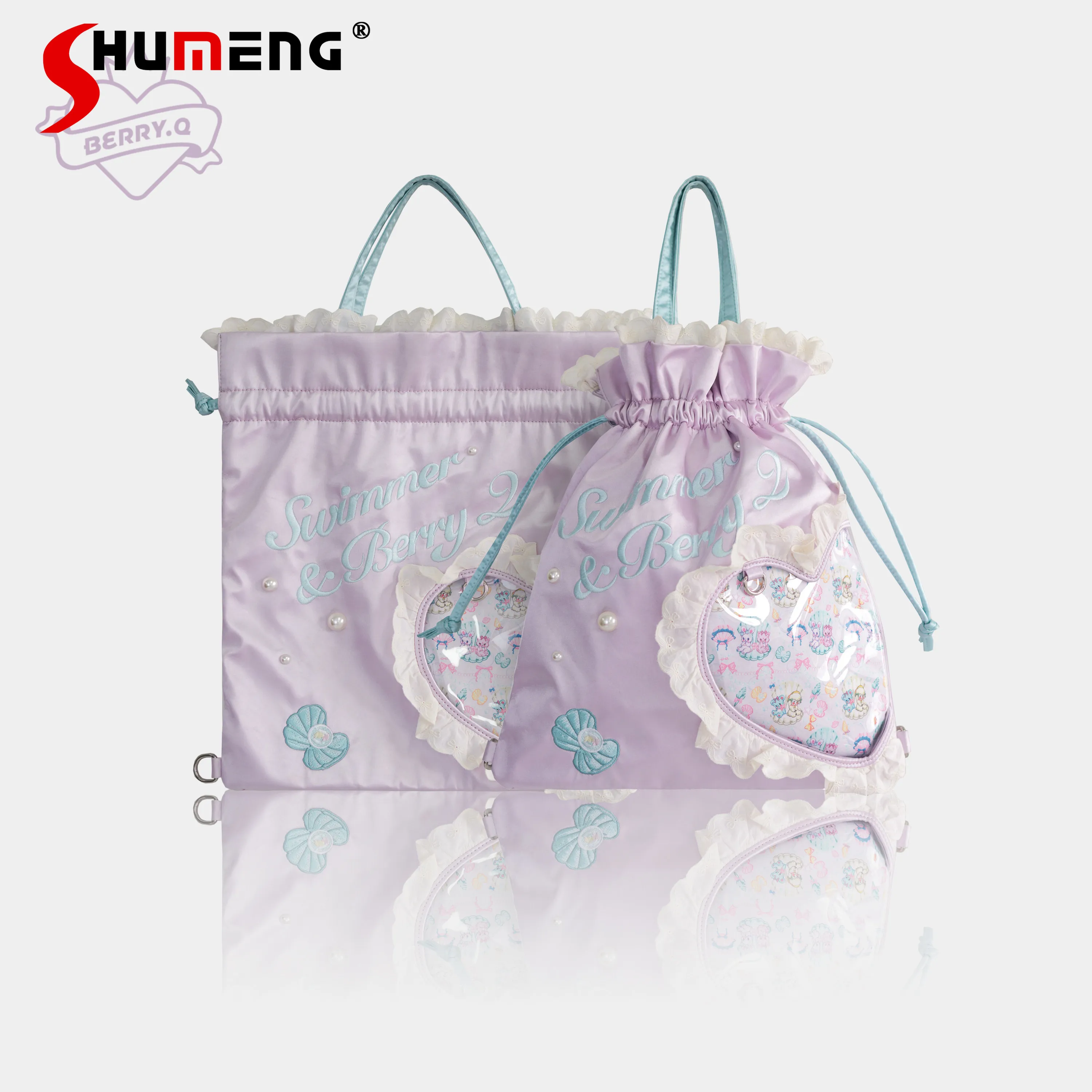 Kawaii Drawstring Shell Pain Bag Girls Women's Sweet Satin Embroidered Large Capacity Shoulder Bags Lightweight Lolita Handbags
Kawaii Drawstring Shell Pain Bag Girls Women's Sweet Satin Embroidered Large Capacity Shoulder Bags Lightweight Lolita Handbags