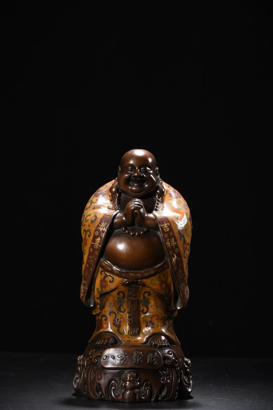 11"Tibetan Temple Collection Old Bronze Cloisonne Floral textureMaitreya Buddha Bat Buddha Terrace Amitabha Buddha Worship Hall
11"Tibetan Temple Collection Old Bronze Cloisonne Floral textureMaitreya Buddha Bat Buddha Terrace Amitabha Buddha Worship Hall