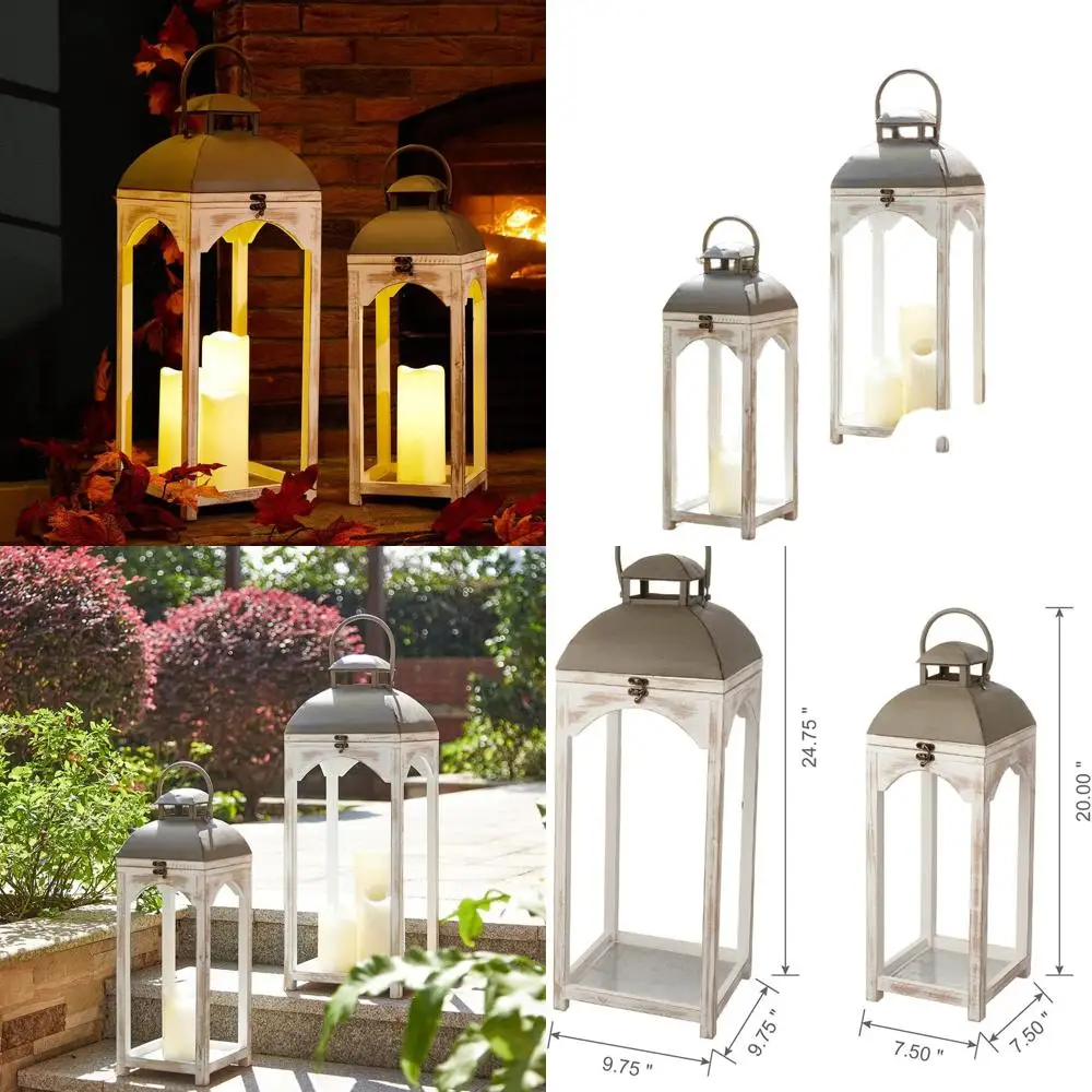 Пара современных подвесных фонарей в деревенском стиле — дерево и металл, белый, без стекла в комплекте
Пара современных подвесных фонарей в деревенском стиле — дерево и металл, белый, без стекла в комплекте