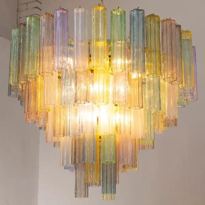 French medieval color mixed plum blossom glass star tube guest restaurant chandelier
French medieval color mixed plum blossom glass star tube guest restaurant chandelier