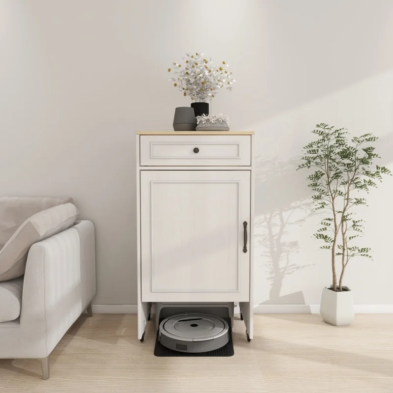 Robot Vacuum Stand Cabinet with Wheels, Sweeping Robot Storage Rack with Doors and Drawers, Side Table for Living Room, Home
Robot Vacuum Stand Cabinet with Wheels, Sweeping Robot Storage Rack with Doors and Drawers, Side Table for Living Room, Home