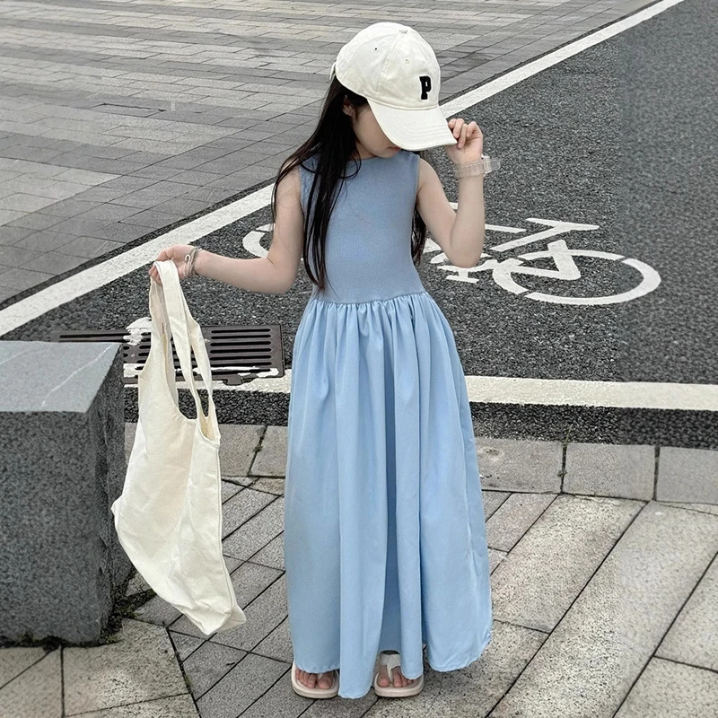 2025 Summer New 6 To 14 Years Teen Girls Dress Long Style Splicing Sleeveless Princess Dress For Girls Daily Wear Stylish Dress
2025 Summer New 6 To 14 Years Teen Girls Dress Long Style Splicing Sleeveless Princess Dress For Girls Daily Wear Stylish Dress
