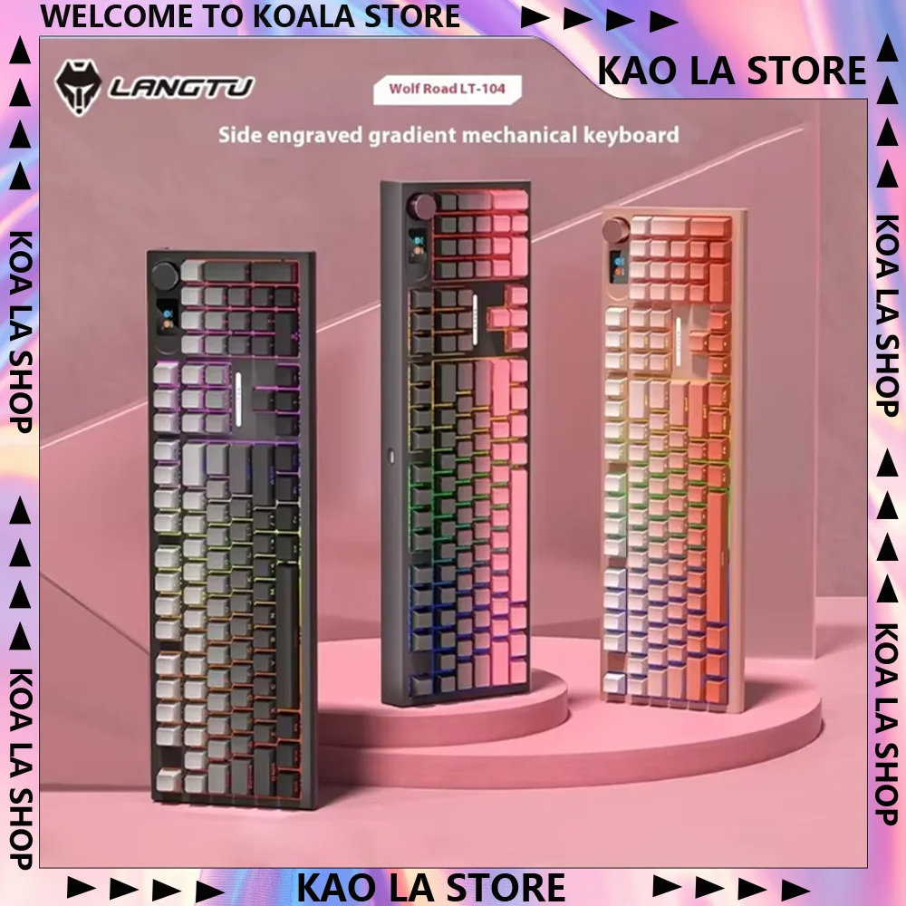 LangTu LT104 Gradient Side Engraving Mechanical Keyboard RGB Light Bluetooth Wireless 2.4g 3mode Keyboard PC Gaming Accessories
LangTu LT104 Gradient Side Engraving Mechanical Keyboard RGB Light Bluetooth Wireless 2.4g 3mode Keyboard PC Gaming Accessories