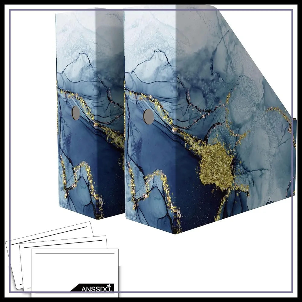 6 Pack Magazine Holders, Large Cardboard File Organizer for Desk, Blue Gold, Storage Box for Books or Folders
6 Pack Magazine Holders, Large Cardboard File Organizer for Desk, Blue Gold, Storage Box for Books or Folders