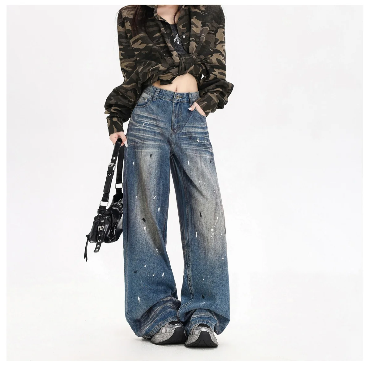 American Retro High Street Women's Jeans Y2K 90s Hip hop Wide Leg Classic Denim Trousers Hot Girl Style Denim Pants Graffiti New
American Retro High Street Women's Jeans Y2K 90s Hip hop Wide Leg Classic Denim Trousers Hot Girl Style Denim Pants Graffiti New