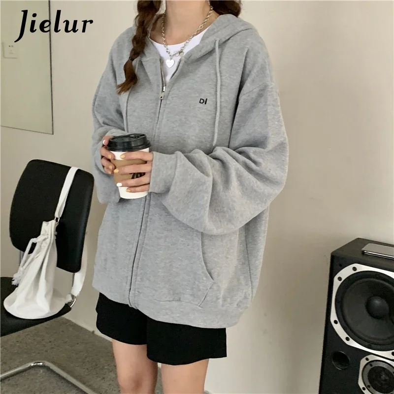 Jielur Fleece Embroidered Letter Loose Lazy Hoodies Women Zipper Sportswear Hoodies Female Pink Sweatshirt Pocket Hooded clothes
Jielur Fleece Embroidered Letter Loose Lazy Hoodies Women Zipper Sportswear Hoodies Female Pink Sweatshirt Pocket Hooded clothes