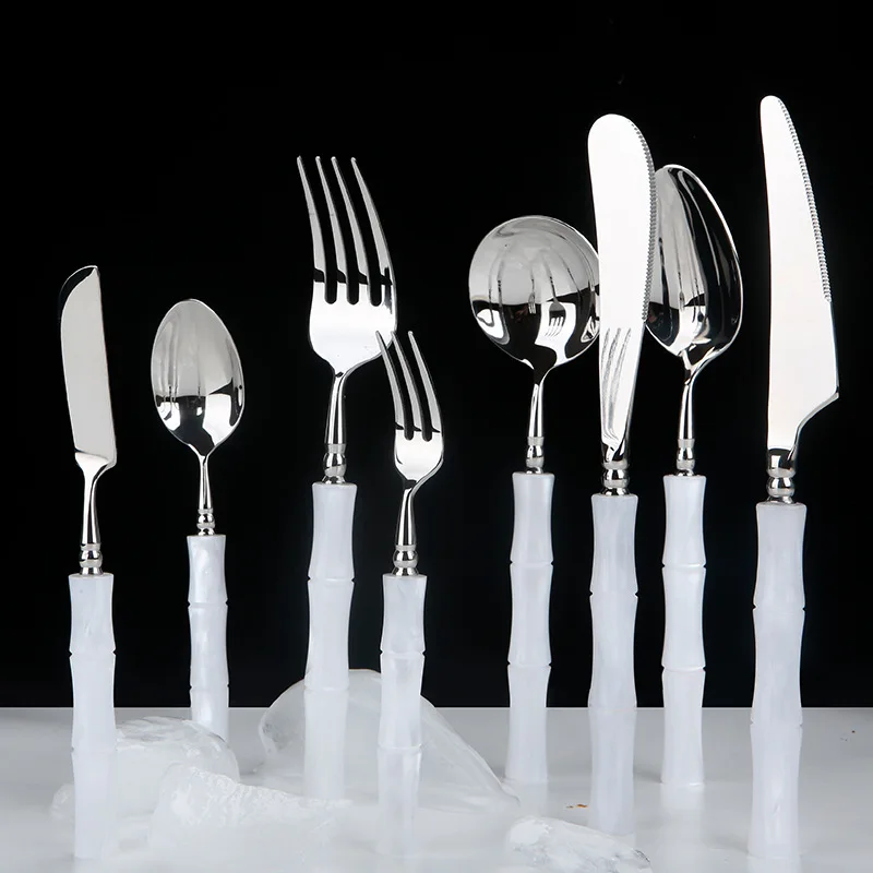 LMM stainless steel tableware light luxury hotel knife and fork spoon acrylic knife and fork household
LMM stainless steel tableware light luxury hotel knife and fork spoon acrylic knife and fork household