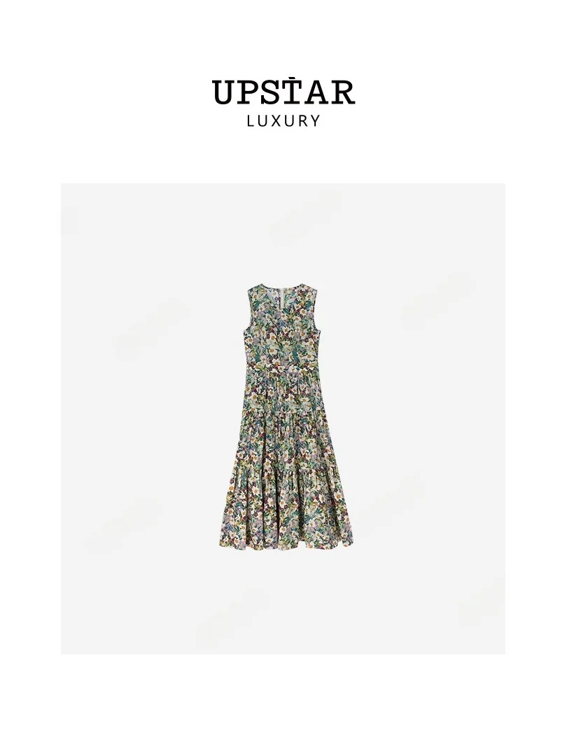 Elegant Floral Print Slimming Vest Dress High Waist Cotton A-Line Skirt City Walk Fashion Mid-Life Women's Clothing
Elegant Floral Print Slimming Vest Dress High Waist Cotton A-Line Skirt City Walk Fashion Mid-Life Women's Clothing