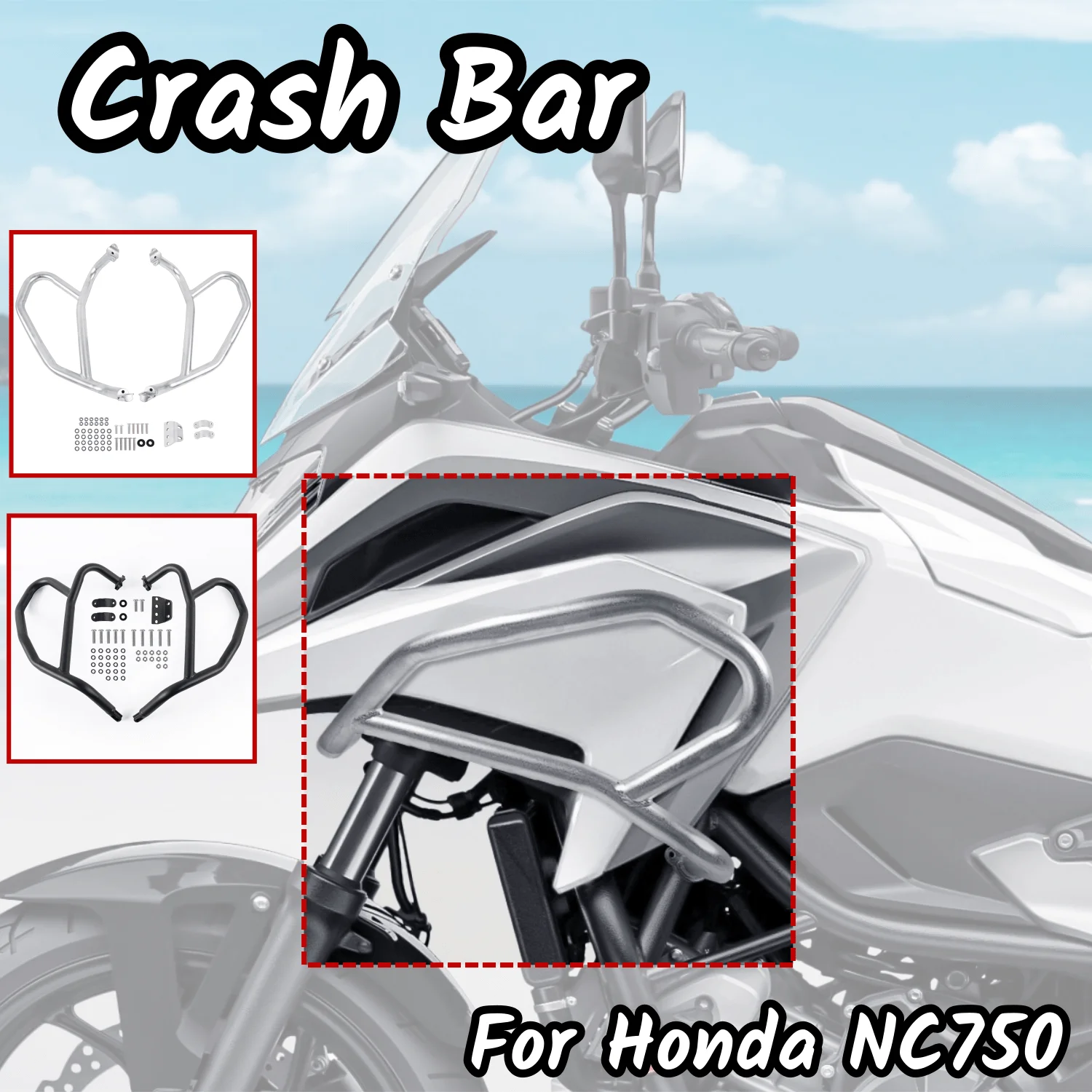 Motorcycle Stainless Steel Crash Bar Engine Guard Protector For Honda NC750 2021 2022 For DCT 21-24 Motorbike Bumper Protection
Motorcycle Stainless Steel Crash Bar Engine Guard Protector For Honda NC750 2021 2022 For DCT 21-24 Motorbike Bumper Protection