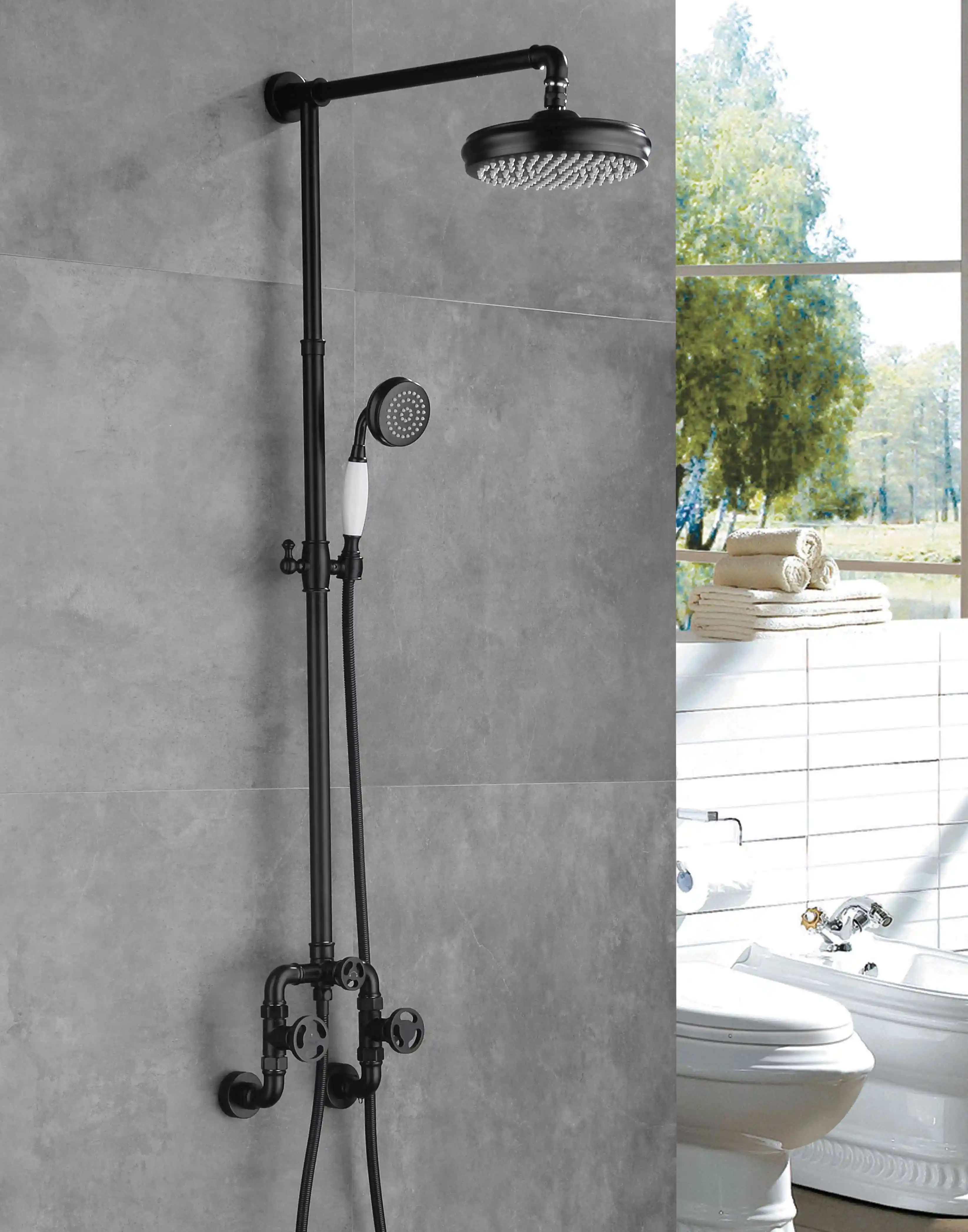 Matte Black Wall Mount Rainfall Shower Head With Handheld Thermostatic Faucets For Home Hotel Wall Mounted 8/10 Inch
Matte Black Wall Mount Rainfall Shower Head With Handheld Thermostatic Faucets For Home Hotel Wall Mounted 8/10 Inch