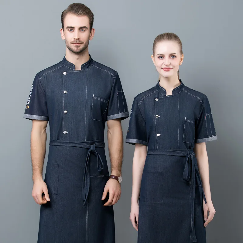 Overalls Men's Short-Sleeved Summer Hotel Restaurant Western Baking Cake Shop Canteen Kitchen Chef Uniform
Overalls Men's Short-Sleeved Summer Hotel Restaurant Western Baking Cake Shop Canteen Kitchen Chef Uniform
