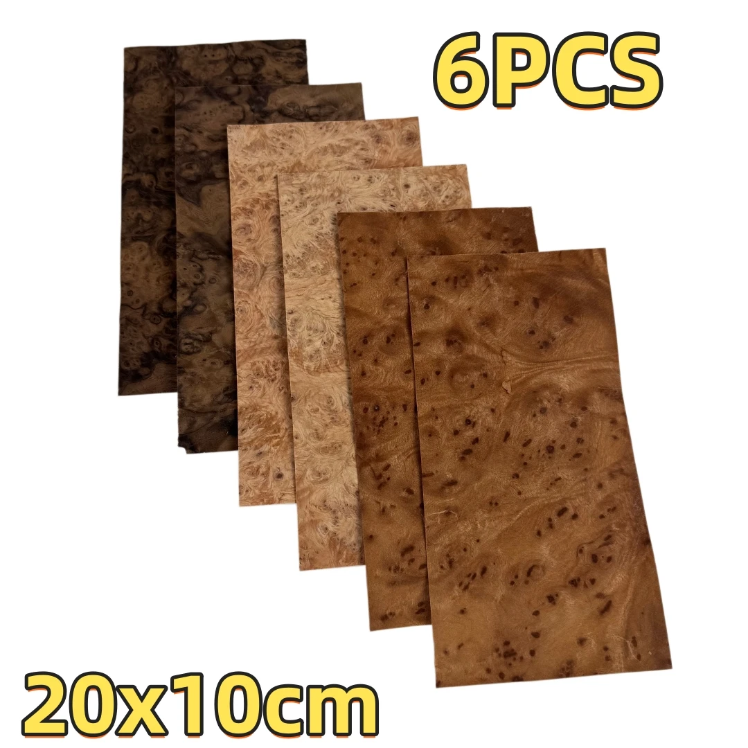 6PCS 0.5mm Thick Natural Burl Veneer Pack, Mixed Burl Assortment for Guitar Body Lamination and Inlay Work, Size 20x10cm
6PCS 0.5mm Thick Natural Burl Veneer Pack, Mixed Burl Assortment for Guitar Body Lamination and Inlay Work, Size 20x10cm
