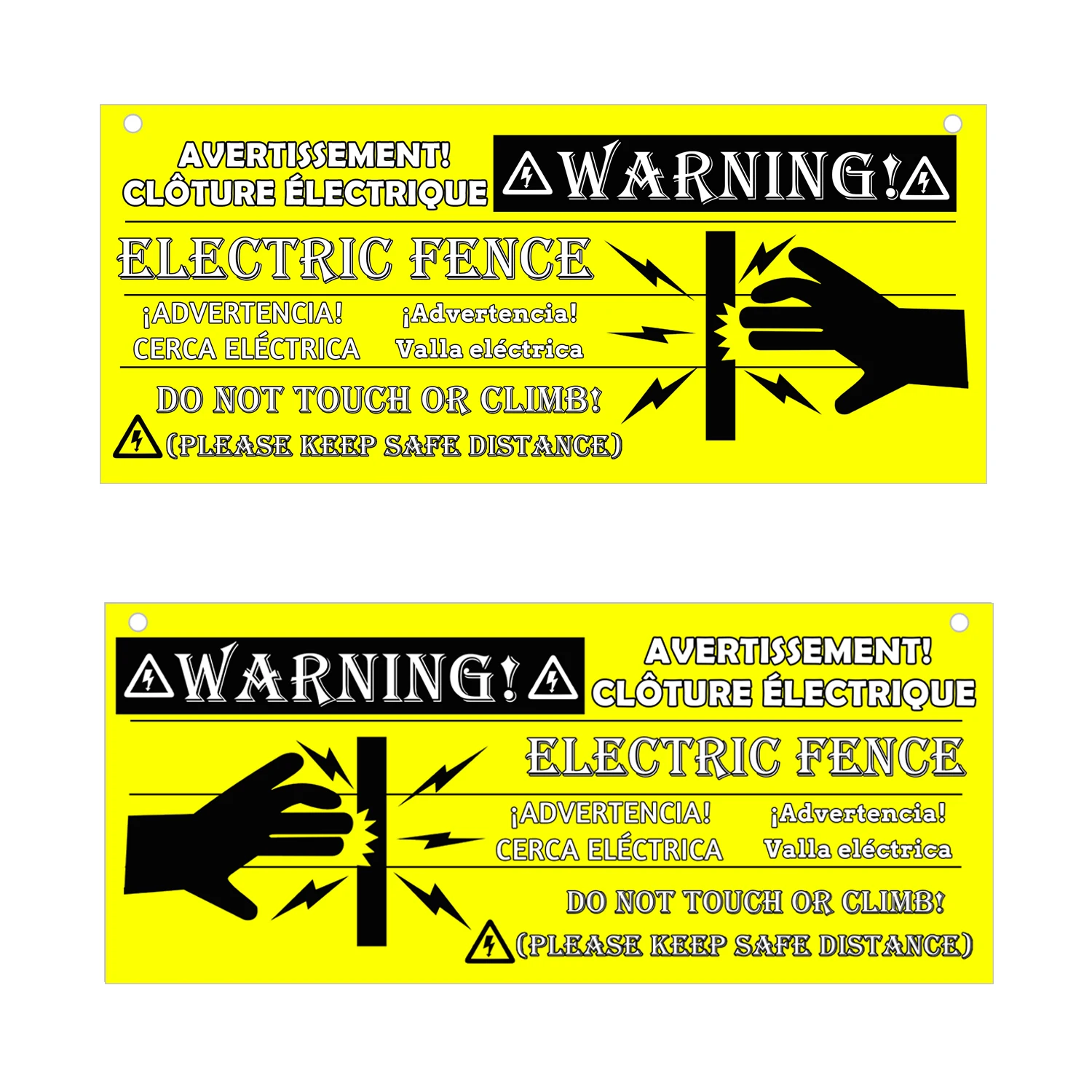 10 шт., очищенные цвета, немецкий, английский, французский, испанский, четыре языка, электрический забор, предупреждающий знак, подвесная карта 10*4 дюйма, ПВХ
10 шт., очищенные цвета, немецкий, английский, французский, испанский, четыре языка, электрический забор, предупреждающий знак, подвесная карта 10*4 дюйма, ПВХ