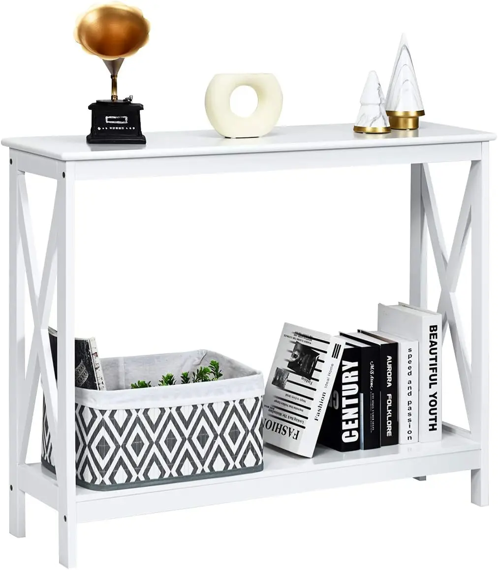 Console Table with Storage Shelf, Narrow 2-Tier Accent Table for Living Room, Bedroom, Entryway, or Hallway
Console Table with Storage Shelf, Narrow 2-Tier Accent Table for Living Room, Bedroom, Entryway, or Hallway