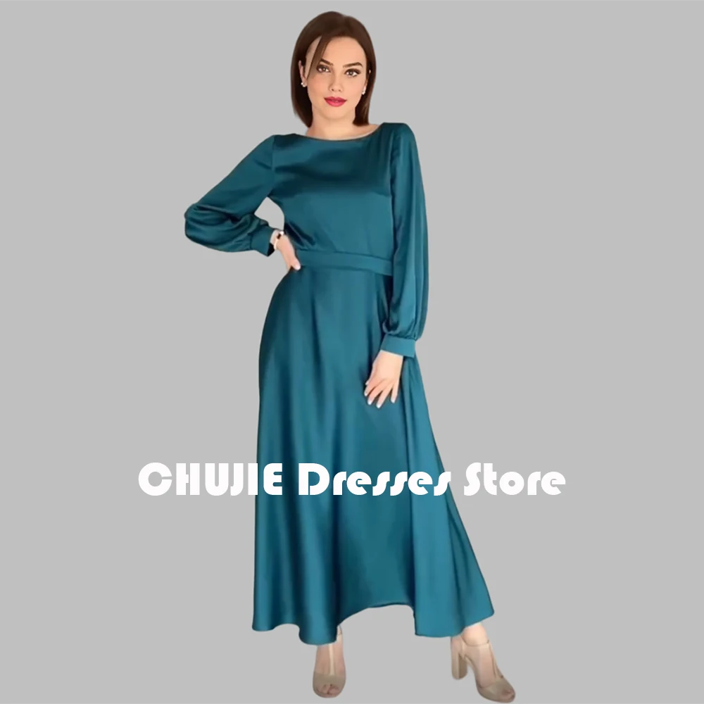 Peacock Long Sleeves Silk Satin Evening Dresses Woman Customized Prom Gown Ankle Length Party Dress Special Occasion Gowns
Peacock Long Sleeves Silk Satin Evening Dresses Woman Customized Prom Gown Ankle Length Party Dress Special Occasion Gowns