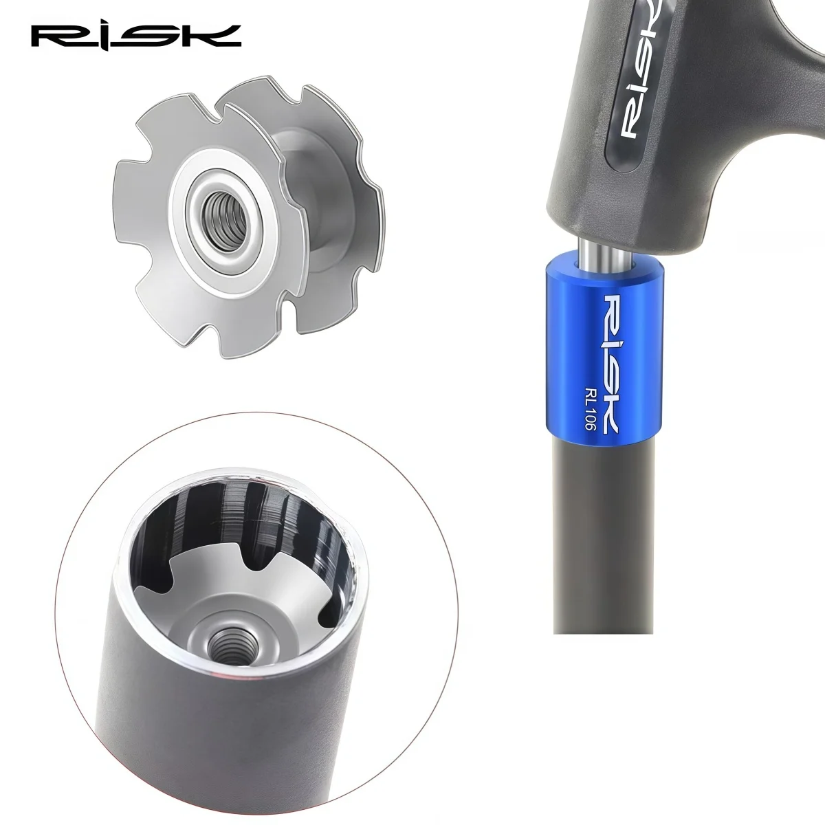 RISK RL106 Bike Headset Star Nut Installation Tool – For 1" & 1-1/8" Bike Fork Steel Steerer ( Installer & Spares & Remover )
RISK RL106 Bike Headset Star Nut Installation Tool – For 1" & 1-1/8" Bike Fork Steel Steerer ( Installer & Spares & Remover )