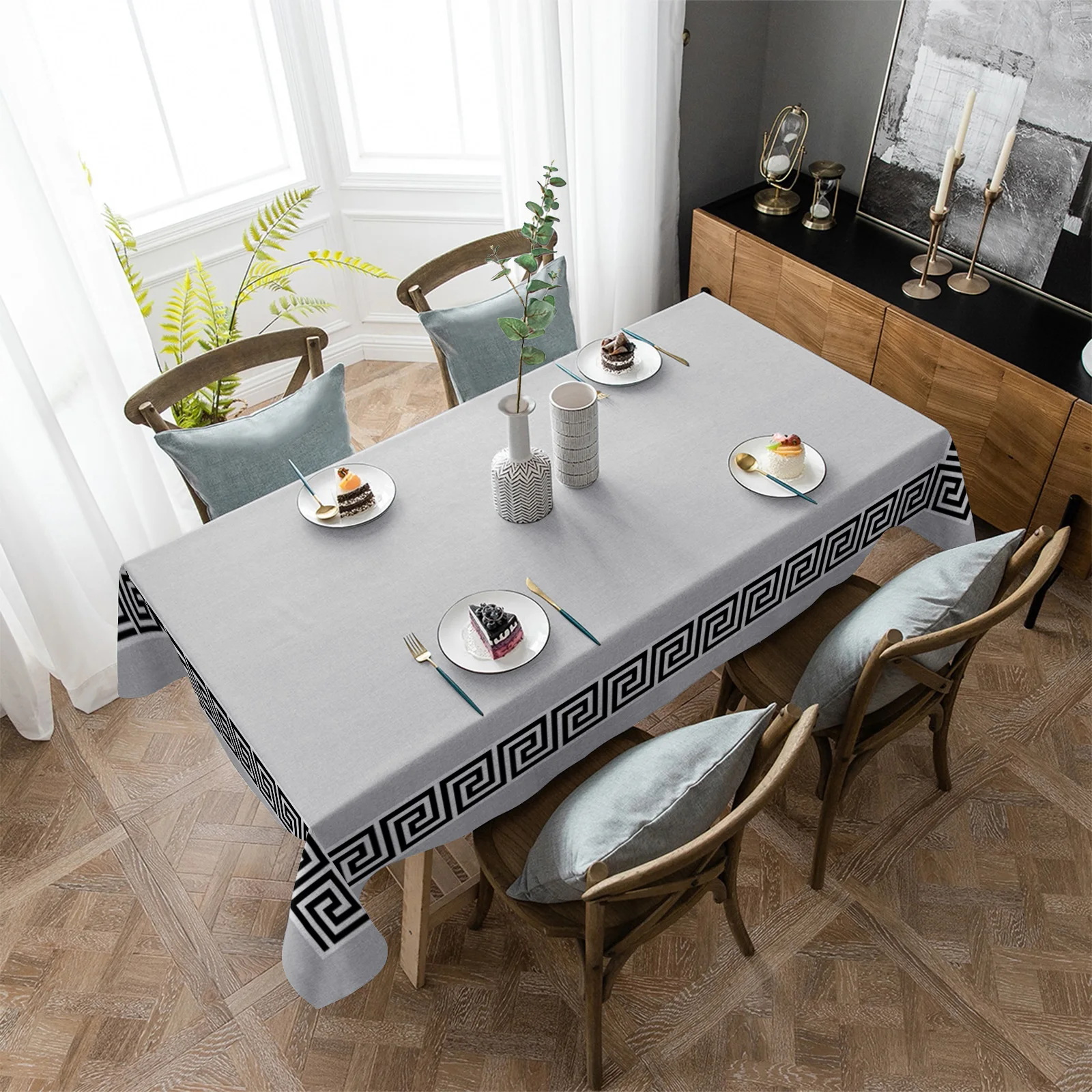 Gray Simple Chinese Style Geometric Waterproof Tablecloth Party Decorations Supplies Rectangle Table Cloth Kitchen Table Decor
Gray Simple Chinese Style Geometric Waterproof Tablecloth Party Decorations Supplies Rectangle Table Cloth Kitchen Table Decor