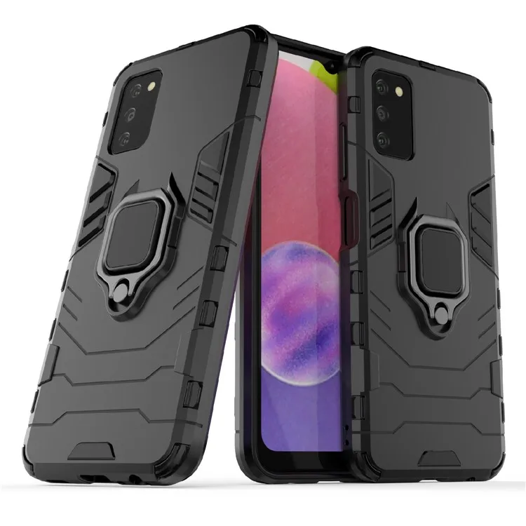 Ring Holder Kickstand Shockproof TPU + Hard PC Phone Cover for Samsung Galaxy A03s (164.2 x 75.9 x 9.1mm) - Black
Ring Holder Kickstand Shockproof TPU + Hard PC Phone Cover for Samsung Galaxy A03s (164.2 x 75.9 x 9.1mm) - Black