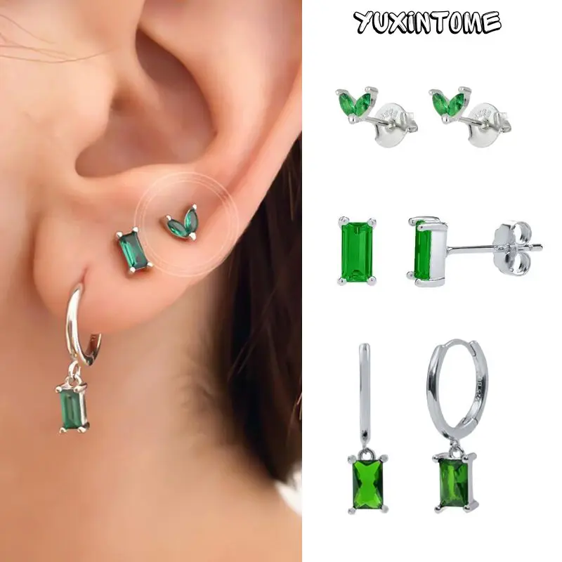 925 Sterling Silver Needle Exquisite Green Crystal Set Earrings Trendy Tiny Stud Earrings for Women Light Luxury Jewelry Gifts
925 Sterling Silver Needle Exquisite Green Crystal Set Earrings Trendy Tiny Stud Earrings for Women Light Luxury Jewelry Gifts