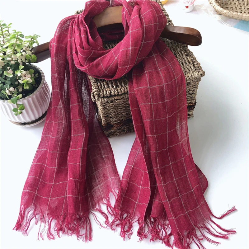 Linen Scarf Red Women Long Neck Wrap Shawl Sun Protection Breathable Accessory for Summer Spring Autumn Holiday
Linen Scarf Red Women Long Neck Wrap Shawl Sun Protection Breathable Accessory for Summer Spring Autumn Holiday