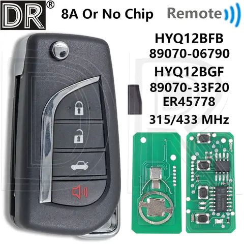 Great HYQ12BFB 315MHz HYQ12BGF ER45778 433MHz H/8A Chip Car Remote Key For Toyota Camry Hybrid Scion RAV4 Corolla SE IM Kluga
