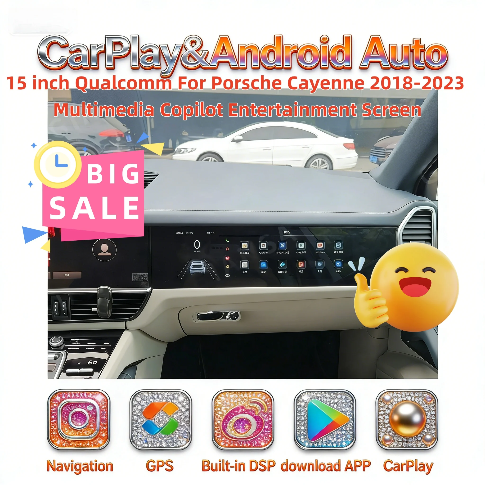Qualcomm For Porsche Cayenne 2018-2023 Car Copilot Carplay Android Screen GPS Navigation Multimedia Player Head Unit Radio Media
Qualcomm For Porsche Cayenne 2018-2023 Car Copilot Carplay Android Screen GPS Navigation Multimedia Player Head Unit Radio Media