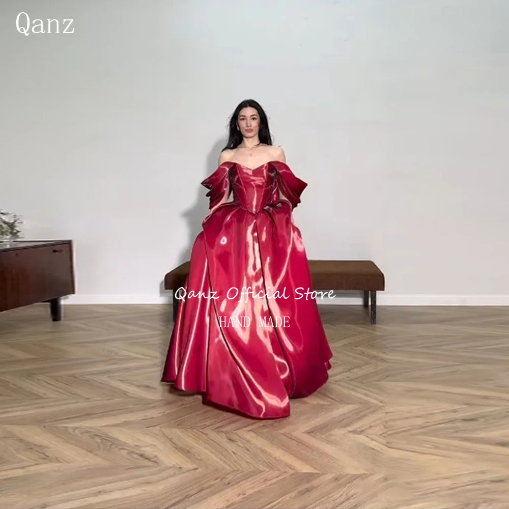 Элегантное женское красное платье Qanz для выпускного вечера, с открытыми плечами, длинное, А-силуэта, из сатина, для вечеринок и свадеб, на заказ
Элегантное женское красное платье Qanz для выпускного вечера, с открытыми плечами, длинное, А-силуэта, из сатина, для вечеринок и свадеб, на заказ