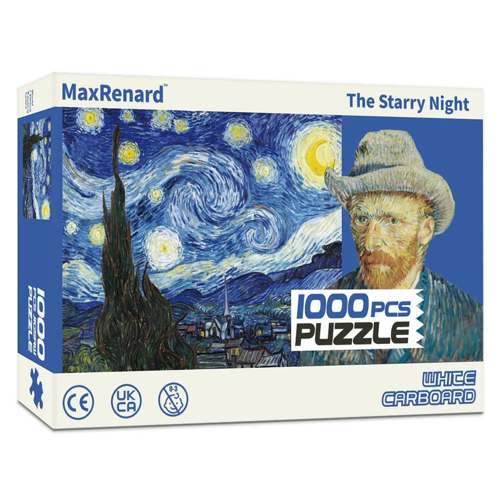 Paper Puzzle 1000 Pieces Famous Oil Painting Van Gogh The Starry Night Decoration Jigsaw for Adults Christmas Gift Toy P416
Paper Puzzle 1000 Pieces Famous Oil Painting Van Gogh The Starry Night Decoration Jigsaw for Adults Christmas Gift Toy P416
