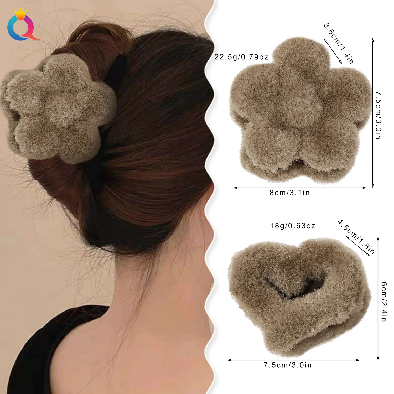 1 Pcs Cute Plush Love Flower Shark Clip For Women High Ponytail Back Head Grab Clip Hairpin Styling Tools Hair Accessory
1 Pcs Cute Plush Love Flower Shark Clip For Women High Ponytail Back Head Grab Clip Hairpin Styling Tools Hair Accessory