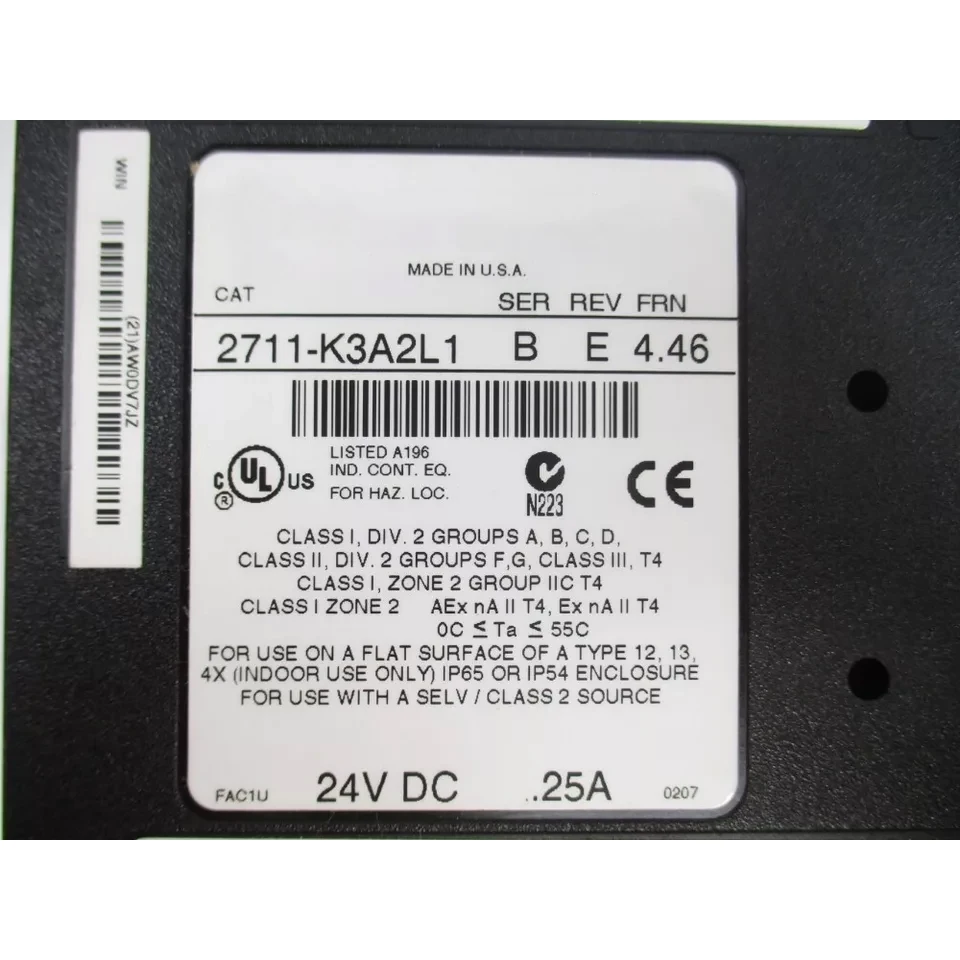 New Sealed Series B FRN 4.46 HMI 2711-K3A2L1 Model Industrial PCs & Human Machine Interfaces
New Sealed Series B FRN 4.46 HMI 2711-K3A2L1 Model Industrial PCs & Human Machine Interfaces