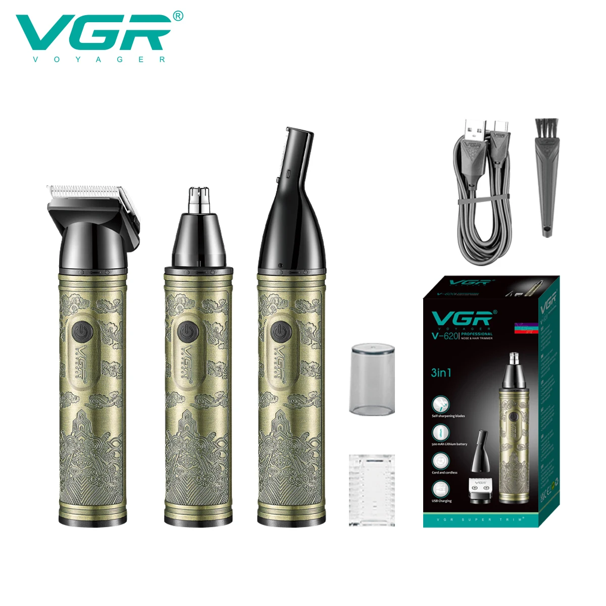 VGR 620 3-in-1 Hair Trimming Set Personal Deep Care Beauty Machine Nose Hair Trimmer Sharp Shaver Shaver Body Hair Trimmer
VGR 620 3-in-1 Hair Trimming Set Personal Deep Care Beauty Machine Nose Hair Trimmer Sharp Shaver Shaver Body Hair Trimmer