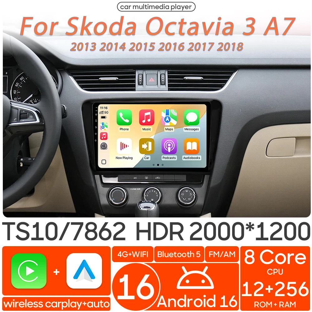 Мультимедийный проигрыватель Android 16 для Skoda Octavia 3 A7 2013-2018 с беспроводным CarPlay, автомагнитолой, видео, Wi-Fi, навигацией GPS, 2DIN
Мультимедийный проигрыватель Android 16 для Skoda Octavia 3 A7 2013-2018 с беспроводным CarPlay, автомагнитолой, видео, Wi-Fi, навигацией GPS, 2DIN