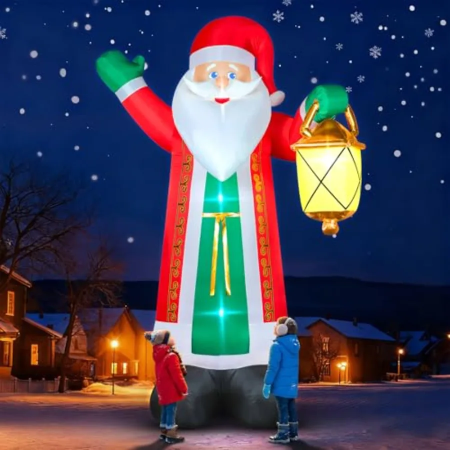 10 FT Christmas Inflatable Santa Claus with Lantern Green Gloves, Xmas Blow up Outdoor Decorations, Built-in LED Lights for Yar
10 FT Christmas Inflatable Santa Claus with Lantern Green Gloves, Xmas Blow up Outdoor Decorations, Built-in LED Lights for Yar
