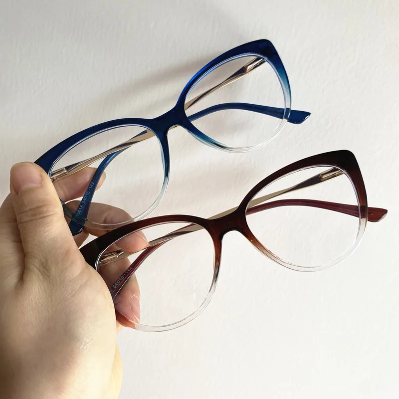 NEW Optical Eyeglasse Women Spectacles Cat Eye Google Gradient Color Frame Ornamental Alloy Temples Anti-Blue Light Glasses
NEW Optical Eyeglasse Women Spectacles Cat Eye Google Gradient Color Frame Ornamental Alloy Temples Anti-Blue Light Glasses