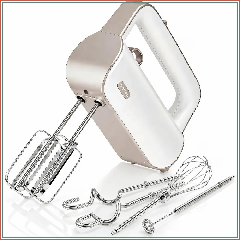 4-in-1 Electric Hand Mixer with Turbo Boost, Stainless Steel Attachments, Lightweight for Baking & Coffee
4-in-1 Electric Hand Mixer with Turbo Boost, Stainless Steel Attachments, Lightweight for Baking & Coffee