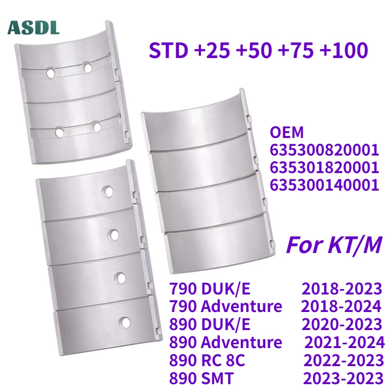 STD ~ +100 38mm~37mm Motorcycle Connecting Rods Bearing Main Crankshaft Bearing For KT/M 790 890 DUK/E Adventure 890 RC 8C SMT
STD ~ +100 38mm~37mm Motorcycle Connecting Rods Bearing Main Crankshaft Bearing For KT/M 790 890 DUK/E Adventure 890 RC 8C SMT