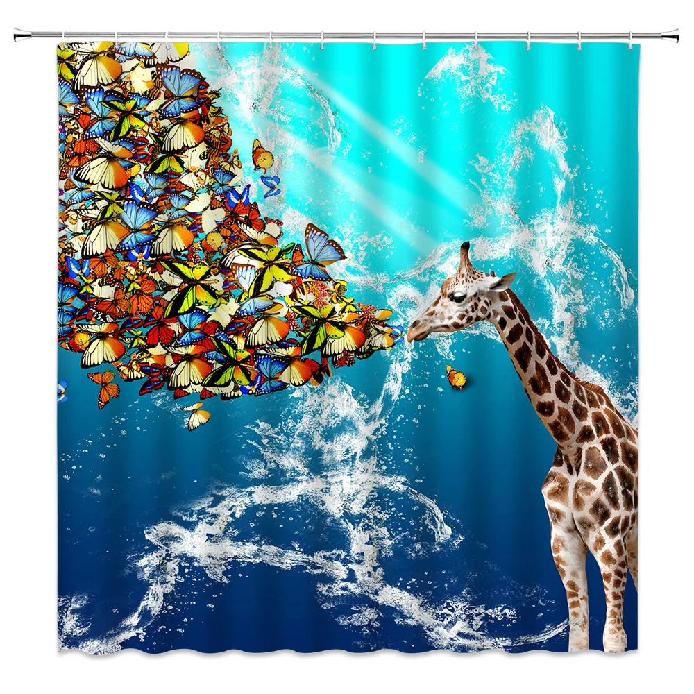 African Animal Pattern Shower Curtain Giraffe Colorful Butterfly Ocean Scenery Bathroom Decor Waterproof with Hook Bath Curtains
African Animal Pattern Shower Curtain Giraffe Colorful Butterfly Ocean Scenery Bathroom Decor Waterproof with Hook Bath Curtains