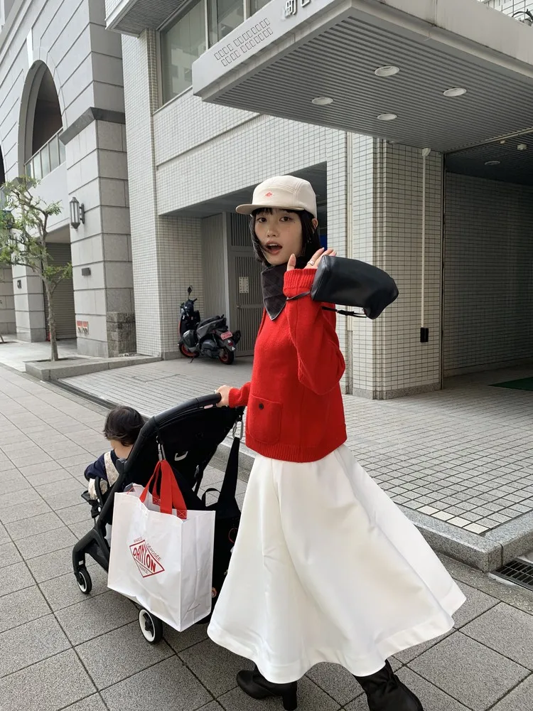 Ele White Vintage Umbrella Skirt mat Drapey f-length Skirt without Waisand Sli Women's Faion
Ele White Vintage Umbrella Skirt mat Drapey f-length Skirt without Waisand Sli Women's Faion