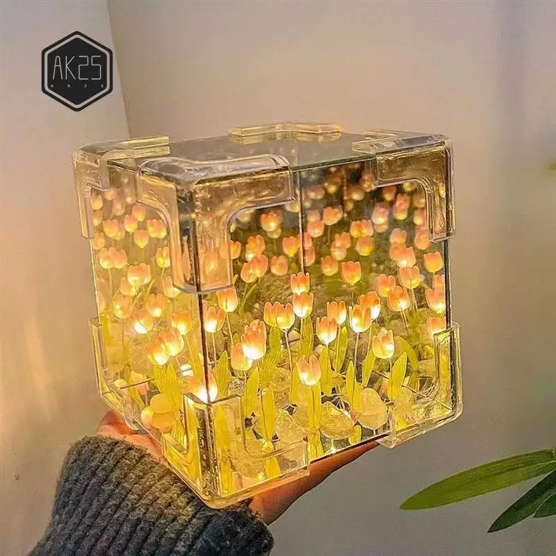 AK25-DIY Тюльпаны Зеркальный куб Ночник Комната Лампа Декор Орнамент Материал ручной работы Упаковка Украшение стола
AK25-DIY Тюльпаны Зеркальный куб Ночник Комната Лампа Декор Орнамент Материал ручной работы Упаковка Украшение стола