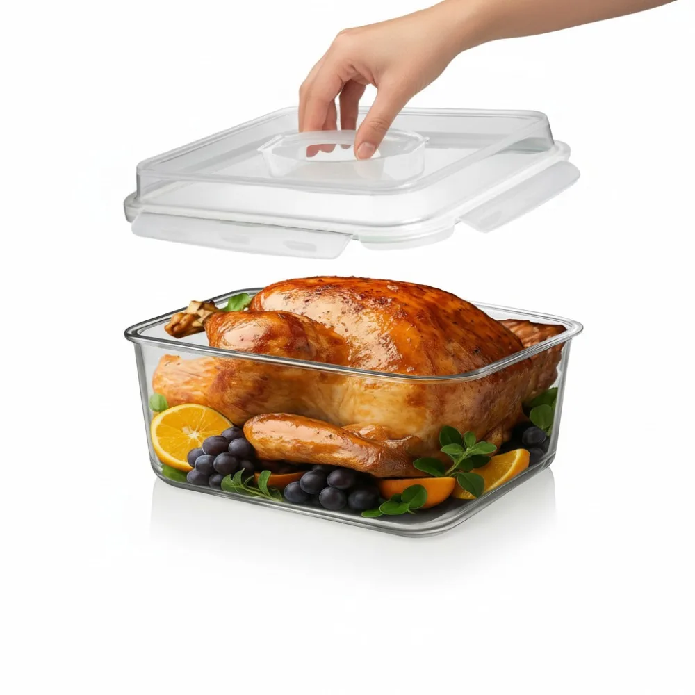 Большой стеклянный контейнер для хранения продуктов питания емкостью 6500 мл с герметичной крышкой, безопасный для духовки, не содержит BPA для выпечки и остатков
Большой стеклянный контейнер для хранения продуктов питания емкостью 6500 мл с герметичной крышкой, безопасный для духовки, не содержит BPA для выпечки и остатков