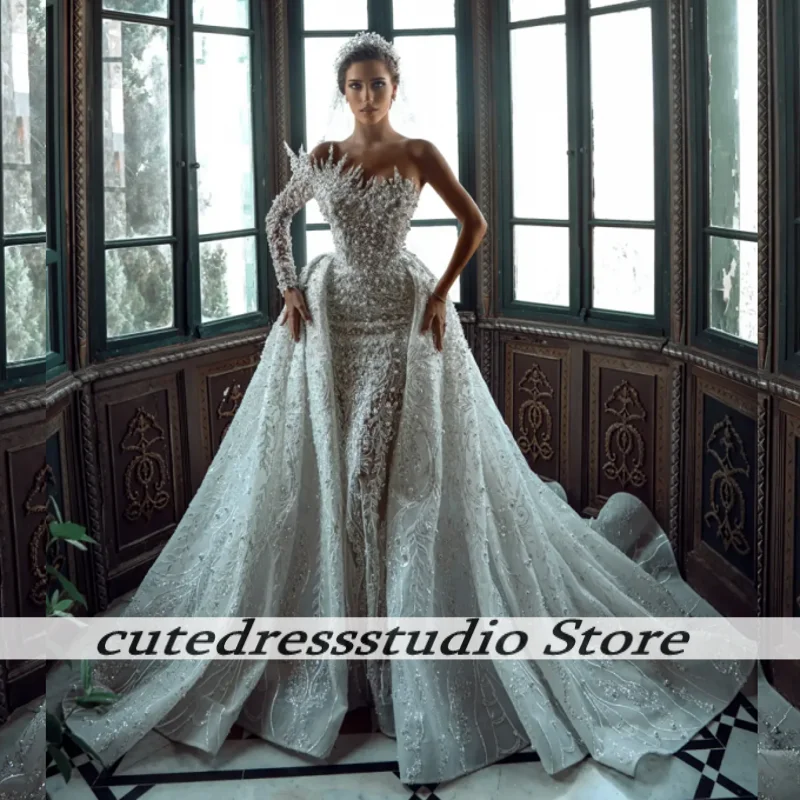 Exquisite One Shoulder Wedding Dresses 2025 African Beaded Sequins Mermaid Bridal Gowns Vestidos De Novia Females Customized
Exquisite One Shoulder Wedding Dresses 2025 African Beaded Sequins Mermaid Bridal Gowns Vestidos De Novia Females Customized