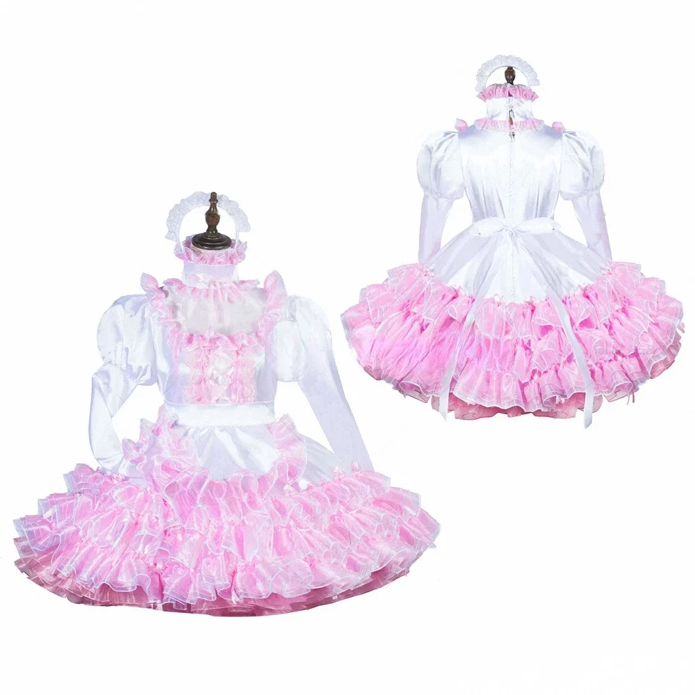 Sexy Sissy girl French maid white long sleeved lockable ruffled chiffon fluffy skirt cosplay costume customizable
Sexy Sissy girl French maid white long sleeved lockable ruffled chiffon fluffy skirt cosplay costume customizable